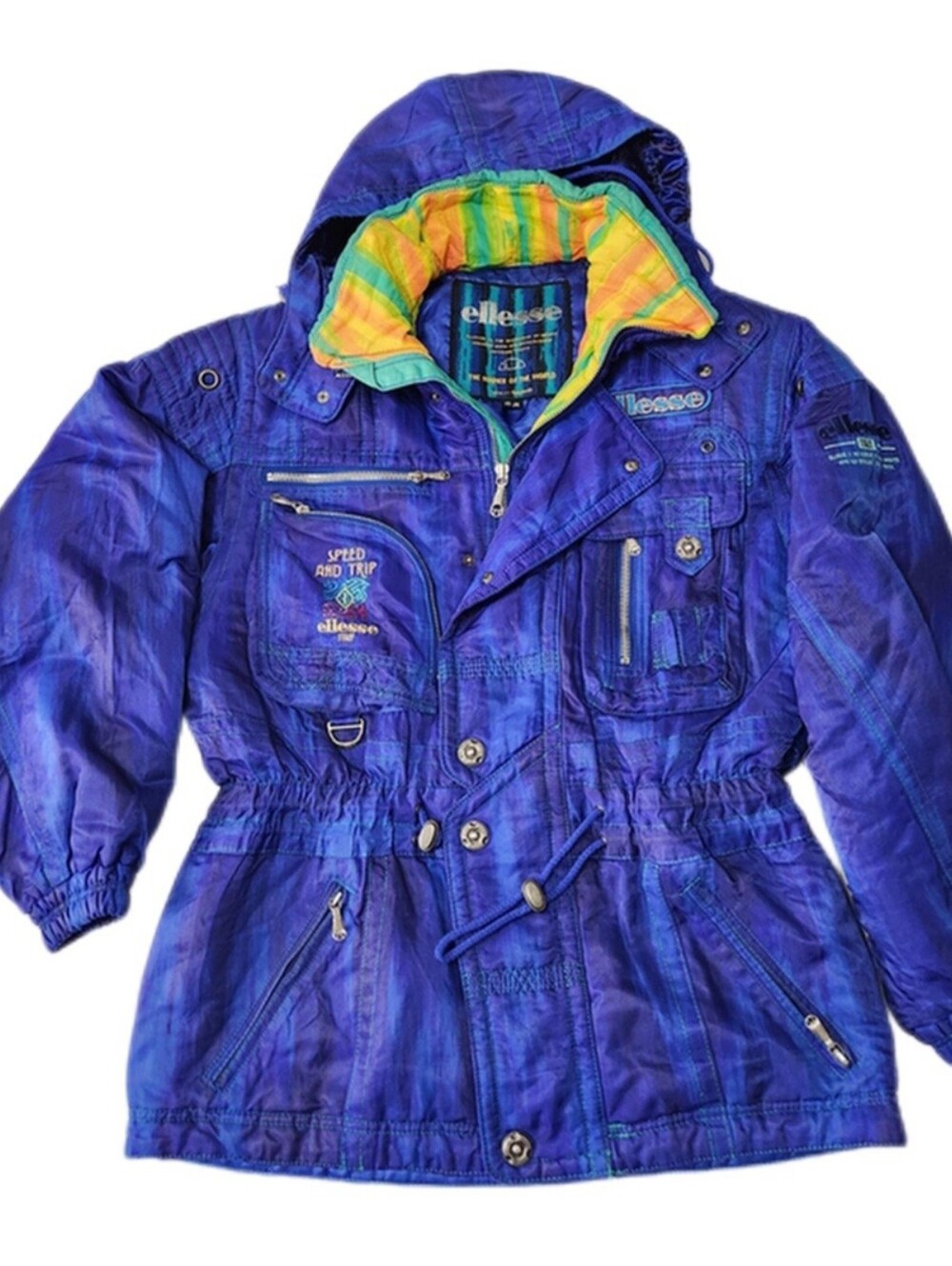 ELLESSE SKI WEAR HOODIE JACKET WOMEN'S COLOR BLUE SIZE MEDIUM